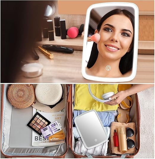 Espejo con luz LED y pantalla táctil, po